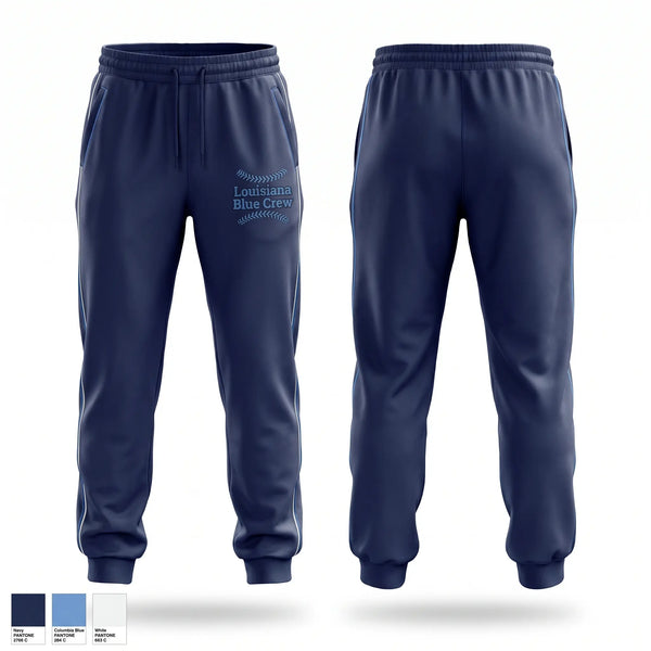 Sweatpants, Louisiana Blue Crew, Baseball, Teamtime, Team time, sublimation, custom sports apparel, team uniforms, spirit wear, spiritwear, sports uniforms, custom shirts, team store, custom team store, fundraiser sports, apparel fundraiser