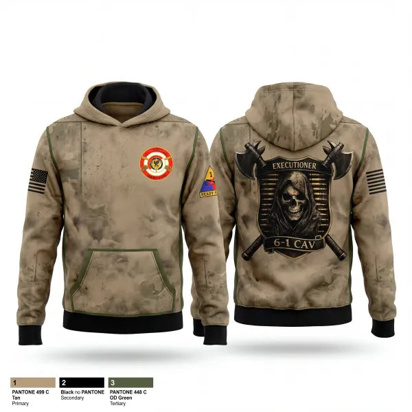 Hoodie, E Trp, 6-1 CAV, Army, Teamtime, Team time, sublimation, custom sports apparel, team uniforms, spirit wear, spiritwear, sports uniforms, custom shirts, team store, custom team store, fundraiser sports, apparel fundraiser
