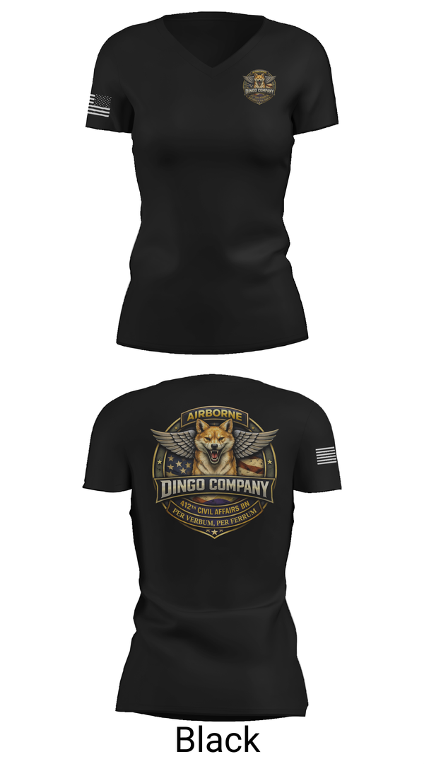 Womens Short Sleeve Vneck Shirt, 412th CA BN (A), Army, Teamtime, Team time, sublimation, custom sports apparel, team uniforms, spirit wear, spiritwear, sports uniforms, custom shirts, team store, custom team store, fundraiser sports, apparel fundraiser