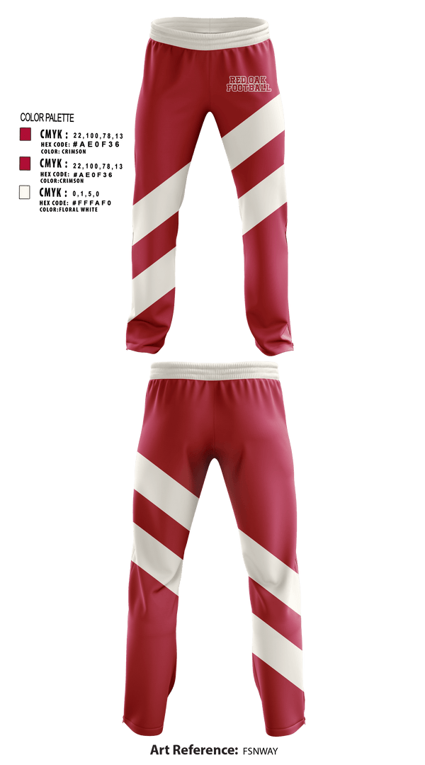 Sweatpants, Red oak, Football, Teamtime, Team time, sublimation, custom sports apparel, team uniforms, spirit wear, spiritwear, sports uniforms, custom shirts, team store, custom team store, fundraiser sports, apparel fundraiser