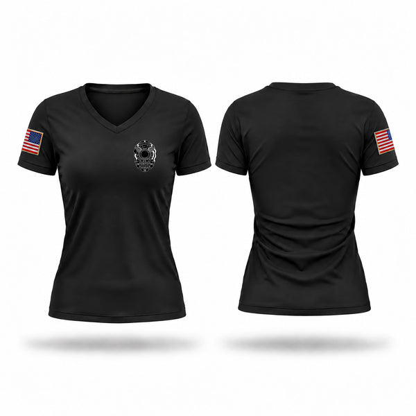Womens Short Sleeve Vneck Shirt, Horton Police Department, Police, Teamtime, Team time, sublimation, custom sports apparel, team uniforms, spirit wear, spiritwear, sports uniforms, custom shirts, team store, custom team store, fundraiser sports, apparel fundraiser