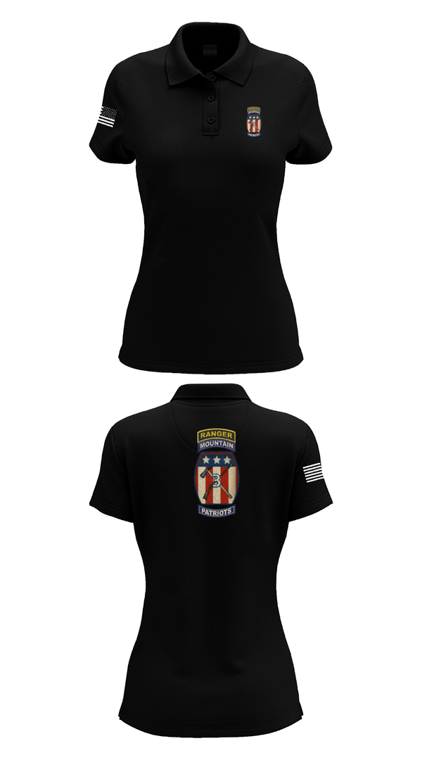 Womens Short Sleeve Performance Polo, 2-47 infantry 3rd BRG 10th MTN, Army, Teamtime, Team time, sublimation, custom sports apparel, team uniforms, spirit wear, spiritwear, sports uniforms, custom shirts, team store, custom team store, fundraiser sports, apparel fundraiser