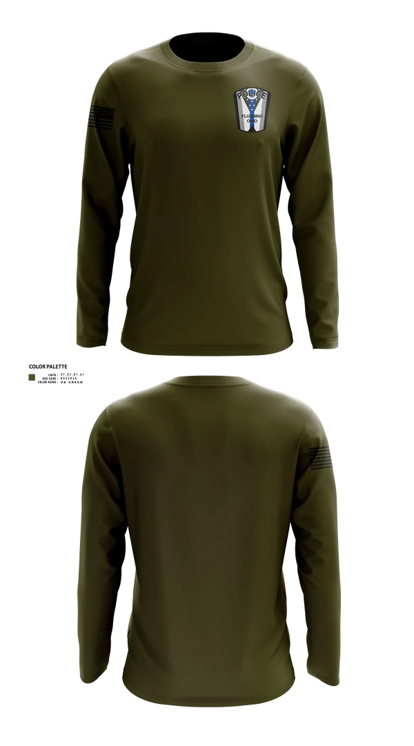 Long Sleeve Performance Shirt, Flushing Police Department, Police, Teamtime, Team time, sublimation, custom sports apparel, team uniforms, spirit wear, spiritwear, sports uniforms, custom shirts, team store, custom team store, fundraiser sports, apparel fundraiser