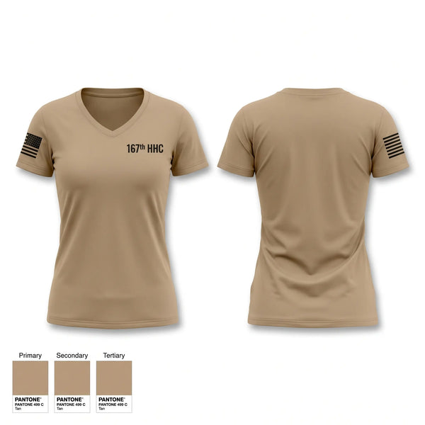 Womens Short Sleeve Vneck Shirt, 167th HHC, Army, Teamtime, Team time, sublimation, custom sports apparel, team uniforms, spirit wear, spiritwear, sports uniforms, custom shirts, team store, custom team store, fundraiser sports, apparel fundraiser