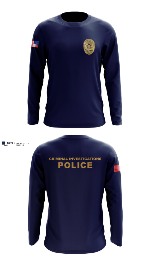 Long Sleeve Performance Shirt, Criminal Investigations, Police, Teamtime, Team time, sublimation, custom sports apparel, team uniforms, spirit wear, spiritwear, sports uniforms, custom shirts, team store, custom team store, fundraiser sports, apparel fundraiser