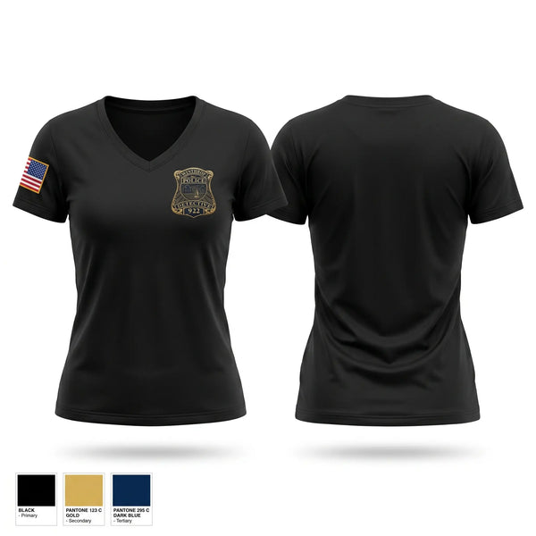 Womens Short Sleeve Vneck Shirt, Winthrop Police Detectives, Police, Teamtime, Team time, sublimation, custom sports apparel, team uniforms, spirit wear, spiritwear, sports uniforms, custom shirts, team store, custom team store, fundraiser sports, apparel fundraiser