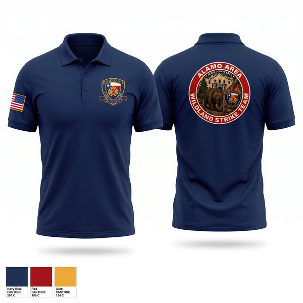 Short Sleeve Performance Polo, Bexar county wildland, Fire Department, Teamtime, Team time, sublimation, custom sports apparel, team uniforms, spirit wear, spiritwear, sports uniforms, custom shirts, team store, custom team store, fundraiser sports, apparel fundraiser