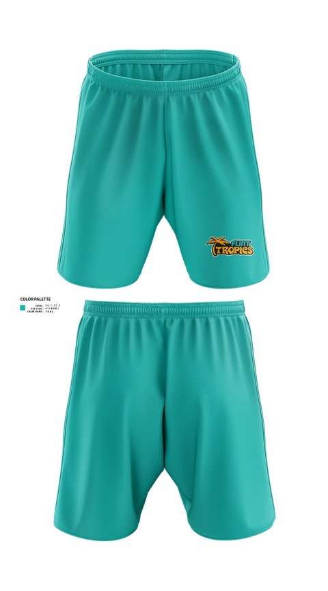 Athletic Shorts With Pockets, Flint Tropics, , Teamtime, Team time, sublimation, custom sports apparel, team uniforms, spirit wear, spiritwear, sports uniforms, custom shirts, team store, custom team store, fundraiser sports, apparel fundraiser