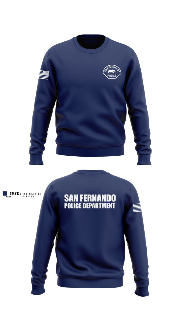 Crew Neck Sweatshirt, San Fernando Police Department, Police, Teamtime, Team time, sublimation, custom sports apparel, team uniforms, spirit wear, spiritwear, sports uniforms, custom shirts, team store, custom team store, fundraiser sports, apparel fundraiser