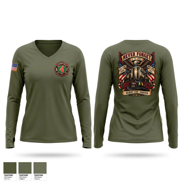Womens Long Sleeve Vneck Shirt, Hart County Fire Department- Station 4, Fire Department, Teamtime, Team time, sublimation, custom sports apparel, team uniforms, spirit wear, spiritwear, sports uniforms, custom shirts, team store, custom team store, fundraiser sports, apparel fundraiser