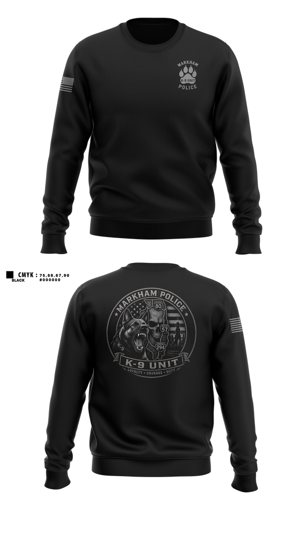 Crew Neck Sweatshirt, Markham Police K9 Unit, Police, Teamtime, Team time, sublimation, custom sports apparel, team uniforms, spirit wear, spiritwear, sports uniforms, custom shirts, team store, custom team store, fundraiser sports, apparel fundraiser