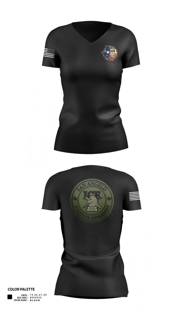 Womens Short Sleeve Vneck Shirt, San Angelo fug ops, Police, Teamtime, Team time, sublimation, custom sports apparel, team uniforms, spirit wear, spiritwear, sports uniforms, custom shirts, team store, custom team store, fundraiser sports, apparel fundraiser