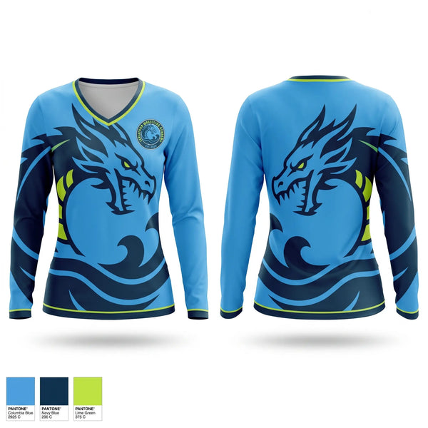 Womens Long Sleeve Vneck Shirt, Leviathan Wrestling Academy, Wrestling, Teamtime, Team time, sublimation, custom sports apparel, team uniforms, spirit wear, spiritwear, sports uniforms, custom shirts, team store, custom team store, fundraiser sports, apparel fundraiser