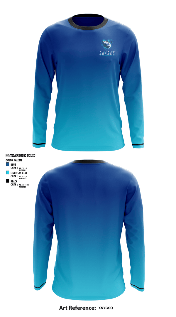 Long Sleeve Performance Shirt, Sharks, Men's Basketball, Teamtime, Team time, sublimation, custom sports apparel, team uniforms, spirit wear, spiritwear, sports uniforms, custom shirts, team store, custom team store, fundraiser sports, apparel fundraiser