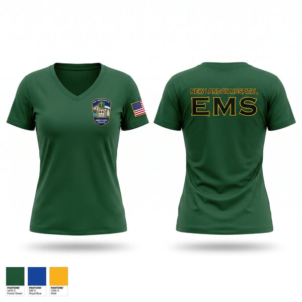 Womens Short Sleeve Vneck Shirt, New London Hospital Ambulance Service, EMS/EMT, Teamtime, Team time, sublimation, custom sports apparel, team uniforms, spirit wear, spiritwear, sports uniforms, custom shirts, team store, custom team store, fundraiser sports, apparel fundraiser