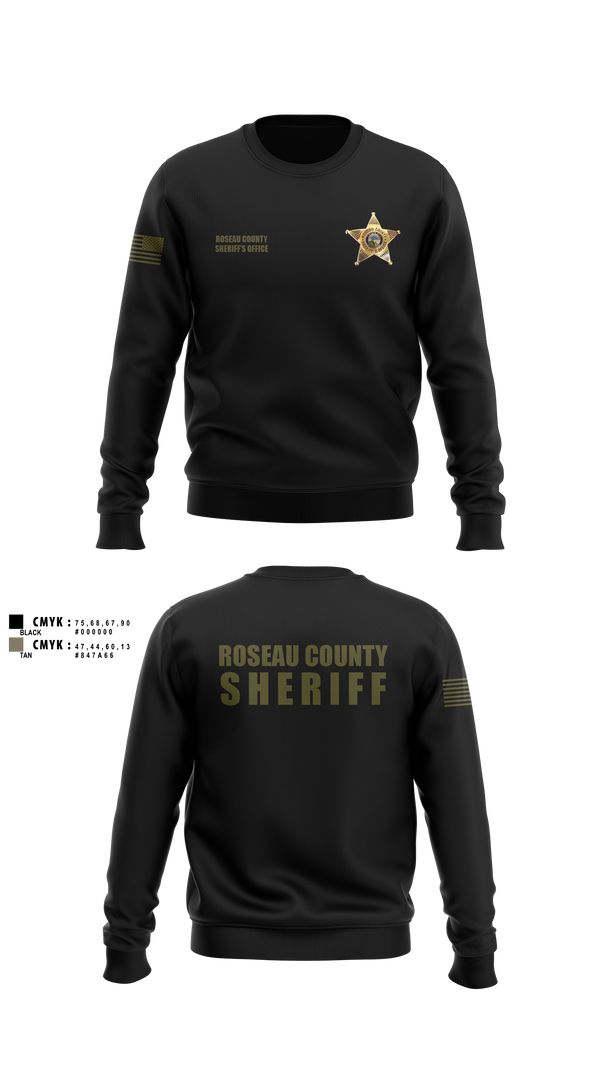 Crew Neck Sweatshirt, Roseau County Sheriff’s Office, Police, Teamtime, Team time, sublimation, custom sports apparel, team uniforms, spirit wear, spiritwear, sports uniforms, custom shirts, team store, custom team store, fundraiser sports, apparel fundraiser