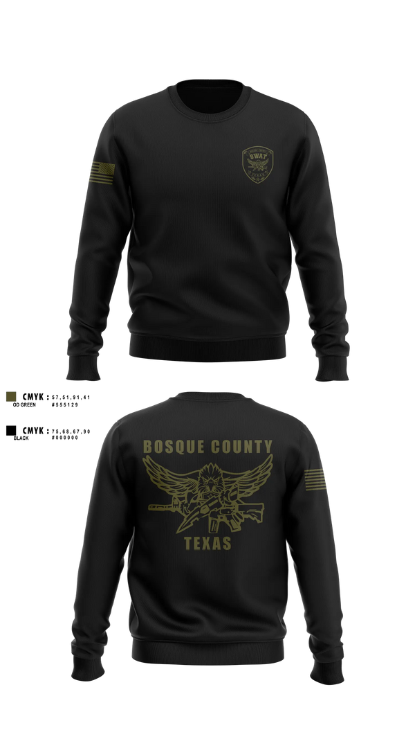 Crew Neck Sweatshirt, BOSQUE REGIONAL SWAT TEAM, Police, Teamtime, Team time, sublimation, custom sports apparel, team uniforms, spirit wear, spiritwear, sports uniforms, custom shirts, team store, custom team store, fundraiser sports, apparel fundraiser