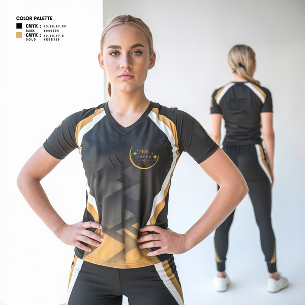 Womens Short Sleeve Vneck Shirt, Fredericktown High School Cheerleading, Cheer, Teamtime, Team time, sublimation, custom sports apparel, team uniforms, spirit wear, spiritwear, sports uniforms, custom shirts, team store, custom team store, fundraiser sports, apparel fundraiser