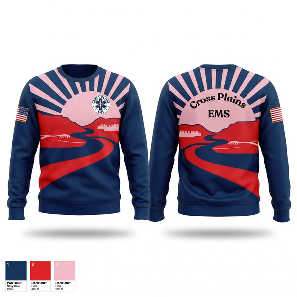 Crew Neck Sweatshirt, Cross Plains Area EMS, EMS/EMT, Teamtime, Team time, sublimation, custom sports apparel, team uniforms, spirit wear, spiritwear, sports uniforms, custom shirts, team store, custom team store, fundraiser sports, apparel fundraiser