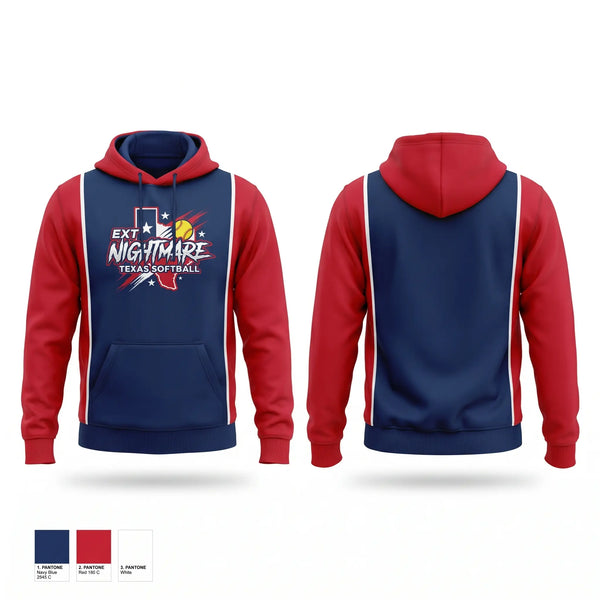 Hoodie, Etx Nightmares, Softball, Teamtime, Team time, sublimation, custom sports apparel, team uniforms, spirit wear, spiritwear, sports uniforms, custom shirts, team store, custom team store, fundraiser sports, apparel fundraiser