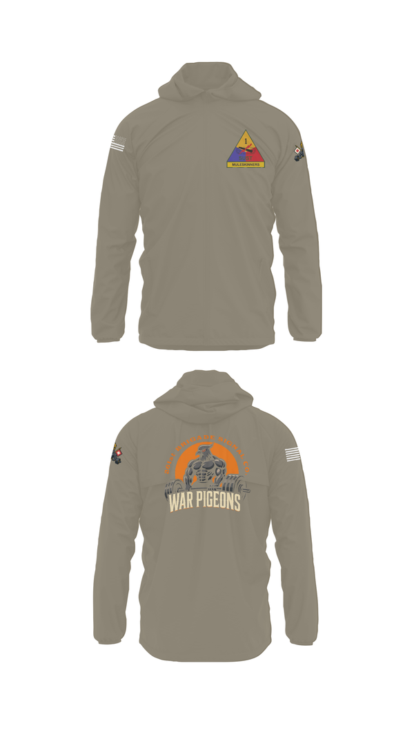 Windbreaker, 261st War Pigeons, Army, Teamtime, Team time, sublimation, custom sports apparel, team uniforms, spirit wear, spiritwear, sports uniforms, custom shirts, team store, custom team store, fundraiser sports, apparel fundraiser