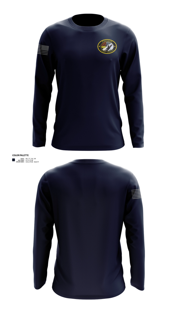 Long Sleeve Performance Shirt, PMO SSP Flight Systems, Navy, Teamtime, Team time, sublimation, custom sports apparel, team uniforms, spirit wear, spiritwear, sports uniforms, custom shirts, team store, custom team store, fundraiser sports, apparel fundraiser