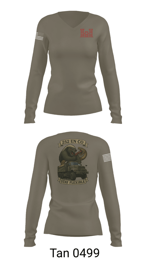 Womens Long Sleeve Vneck Shirt, 252 EN CO, National Guard, Teamtime, Team time, sublimation, custom sports apparel, team uniforms, spirit wear, spiritwear, sports uniforms, custom shirts, team store, custom team store, fundraiser sports, apparel fundraiser