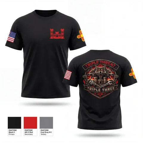 Old School Cotton Feel Shirt, 333rd Triple Threat 2, Army, Teamtime, Team time, sublimation, custom sports apparel, team uniforms, spirit wear, spiritwear, sports uniforms, custom shirts, team store, custom team store, fundraiser sports, apparel fundraiser