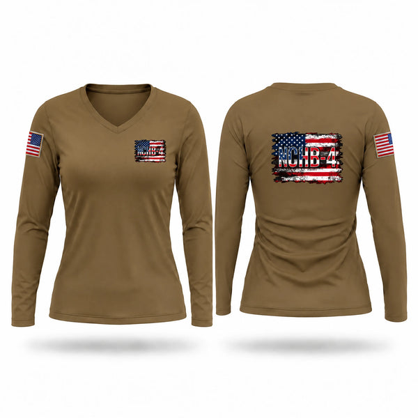 Womens Long Sleeve Vneck Shirt, NCHB4, Navy, Teamtime, Team time, sublimation, custom sports apparel, team uniforms, spirit wear, spiritwear, sports uniforms, custom shirts, team store, custom team store, fundraiser sports, apparel fundraiser