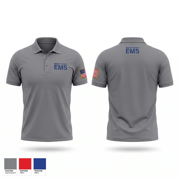 Short Sleeve Performance Polo, Marion County EMS, EMS/EMT, Teamtime, Team time, sublimation, custom sports apparel, team uniforms, spirit wear, spiritwear, sports uniforms, custom shirts, team store, custom team store, fundraiser sports, apparel fundraiser