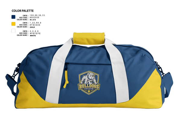 Duffle Bag, Bladenboro Bulldogs, Women's Soccer, Teamtime, Team time, sublimation, custom sports apparel, team uniforms, spirit wear, spiritwear, sports uniforms, custom shirts, team store, custom team store, fundraiser sports, apparel fundraiser