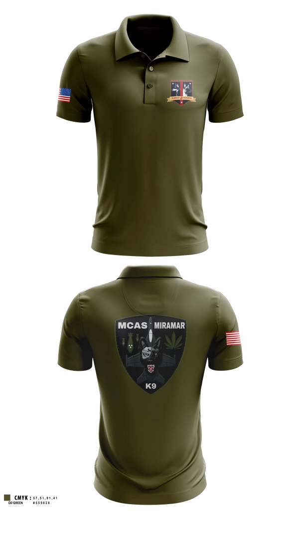 Short Sleeve Performance Polo, MCAS Miramar Military Working Dog Section, Marines, Teamtime, Team time, sublimation, custom sports apparel, team uniforms, spirit wear, spiritwear, sports uniforms, custom shirts, team store, custom team store, fundraiser sports, apparel fundraiser