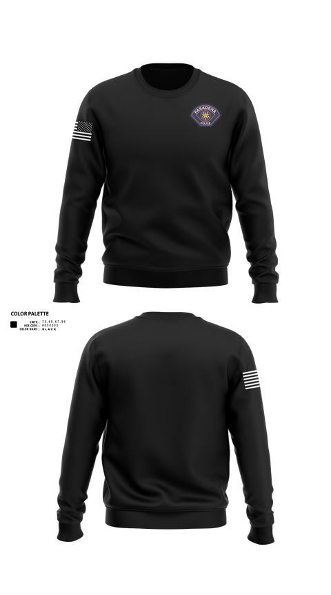 Crew Neck Sweatshirt, Pasadena Police Department Honor Guard, Police, Teamtime, Team time, sublimation, custom sports apparel, team uniforms, spirit wear, spiritwear, sports uniforms, custom shirts, team store, custom team store, fundraiser sports, apparel fundraiser