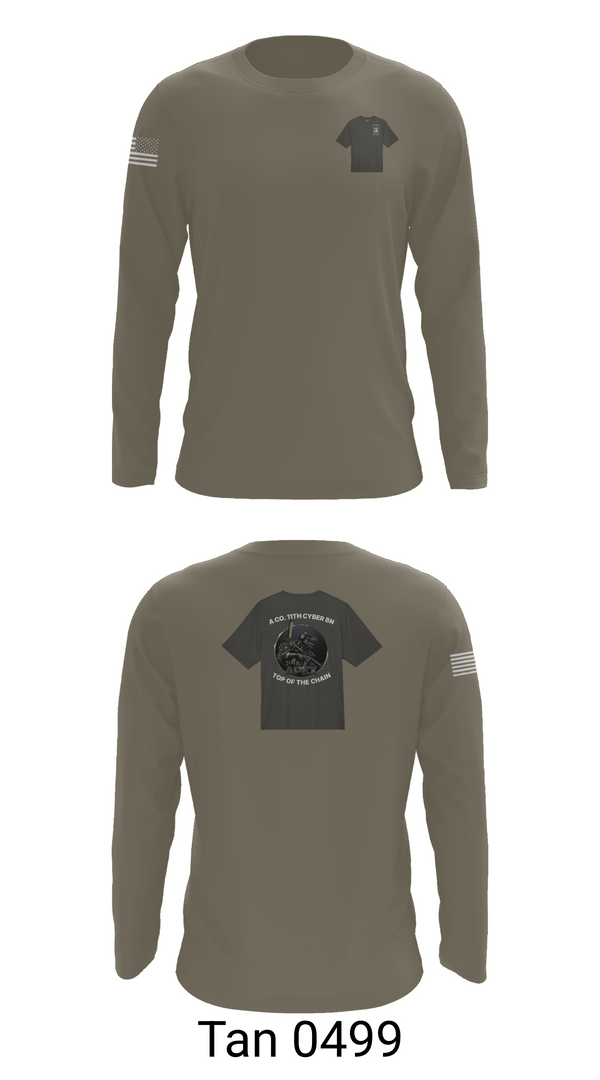 Long Sleeve Performance Shirt, A Co. 11th Cyber Warfare BN, Army, Teamtime, Team time, sublimation, custom sports apparel, team uniforms, spirit wear, spiritwear, sports uniforms, custom shirts, team store, custom team store, fundraiser sports, apparel fundraiser