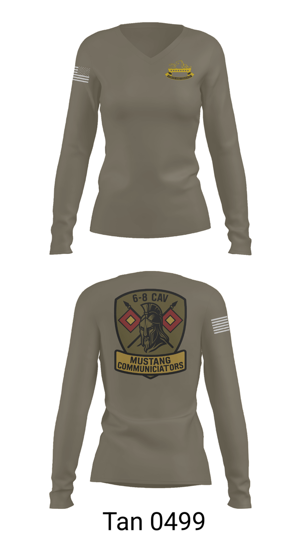 Womens Long Sleeve Vneck Shirt, 6-8 CAV, , Teamtime, Team time, sublimation, custom sports apparel, team uniforms, spirit wear, spiritwear, sports uniforms, custom shirts, team store, custom team store, fundraiser sports, apparel fundraiser