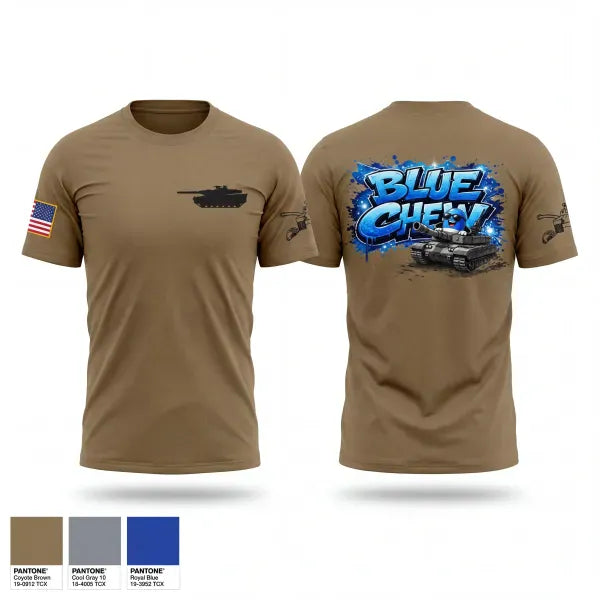 Old School Cotton Feel Shirt, 120 IN BLUE CHEW, Army, Teamtime, Team time, sublimation, custom sports apparel, team uniforms, spirit wear, spiritwear, sports uniforms, custom shirts, team store, custom team store, fundraiser sports, apparel fundraiser