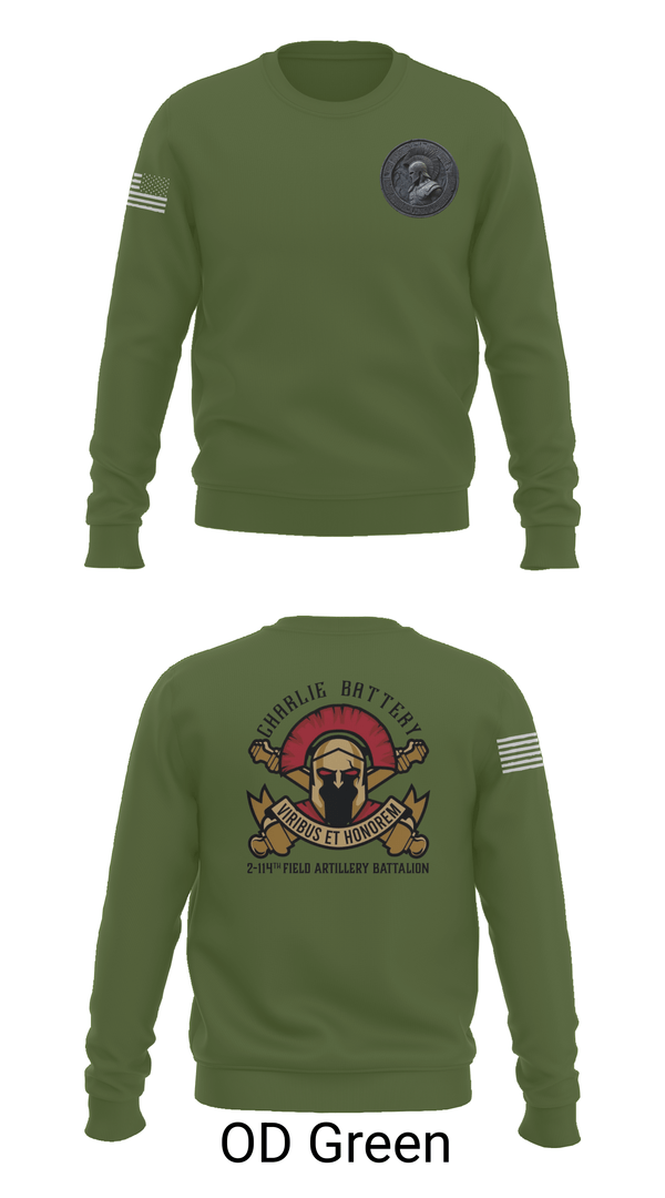 Crew Neck Sweatshirt, Charlie Battery 2-114th FA, , Teamtime, Team time, sublimation, custom sports apparel, team uniforms, spirit wear, spiritwear, sports uniforms, custom shirts, team store, custom team store, fundraiser sports, apparel fundraiser
