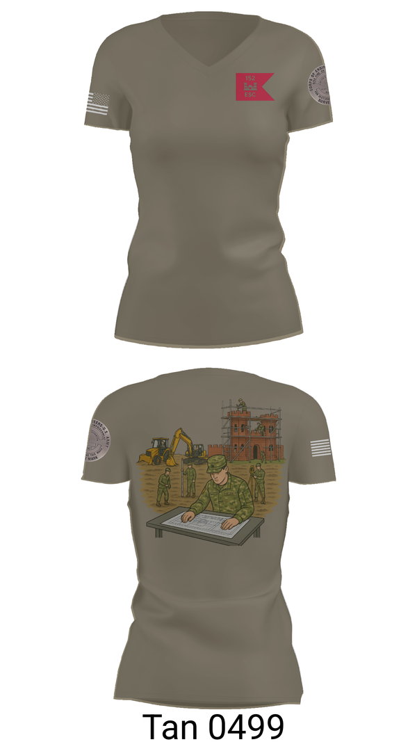 Womens Short Sleeve Vneck Shirt, 152, Army, Teamtime, Team time, sublimation, custom sports apparel, team uniforms, spirit wear, spiritwear, sports uniforms, custom shirts, team store, custom team store, fundraiser sports, apparel fundraiser
