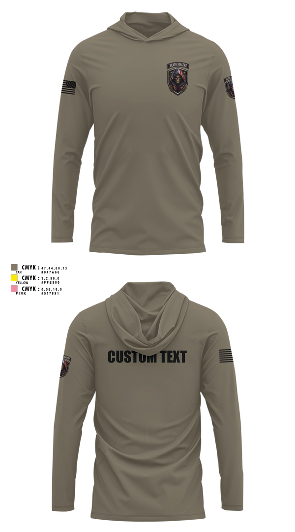 Long Sleeve hooded sunshirt, Death DealersDeath Dealers Airsoft, Spirit Store, Teamtime, Team time, sublimation, custom sports apparel, team uniforms, spirit wear, spiritwear, sports uniforms, custom shirts, team store, custom team store, fundraiser sports, apparel fundraiser