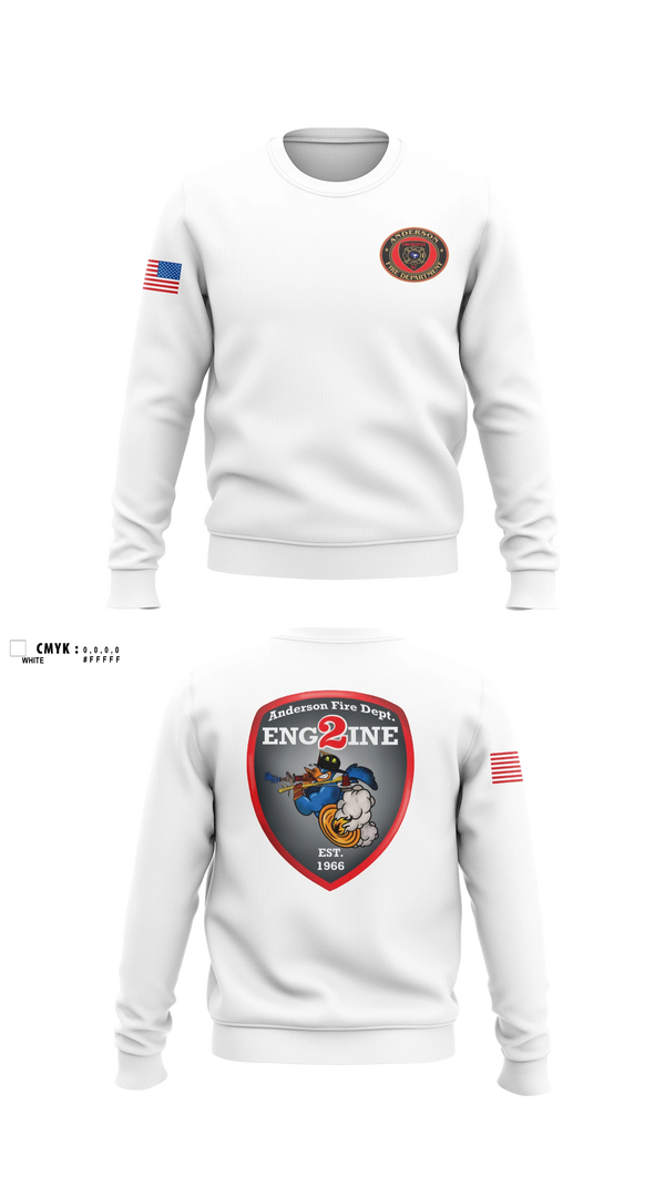 Crew Neck Sweatshirt, Anderson City Fire, Fire Department, Teamtime, Team time, sublimation, custom sports apparel, team uniforms, spirit wear, spiritwear, sports uniforms, custom shirts, team store, custom team store, fundraiser sports, apparel fundraiser