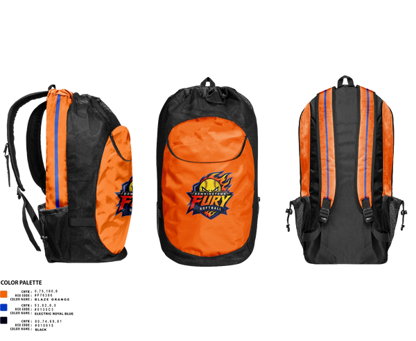 Gear Bag, Downingtown Fury, Softball, Teamtime, Team time, sublimation, custom sports apparel, team uniforms, spirit wear, spiritwear, sports uniforms, custom shirts, team store, custom team store, fundraiser sports, apparel fundraiser