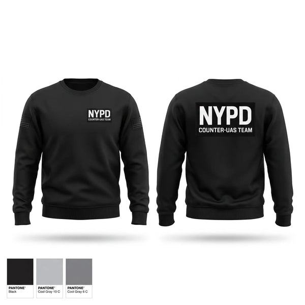 Crew Neck Sweatshirt, NYPD CUAS-Team, Police, Teamtime, Team time, sublimation, custom sports apparel, team uniforms, spirit wear, spiritwear, sports uniforms, custom shirts, team store, custom team store, fundraiser sports, apparel fundraiser