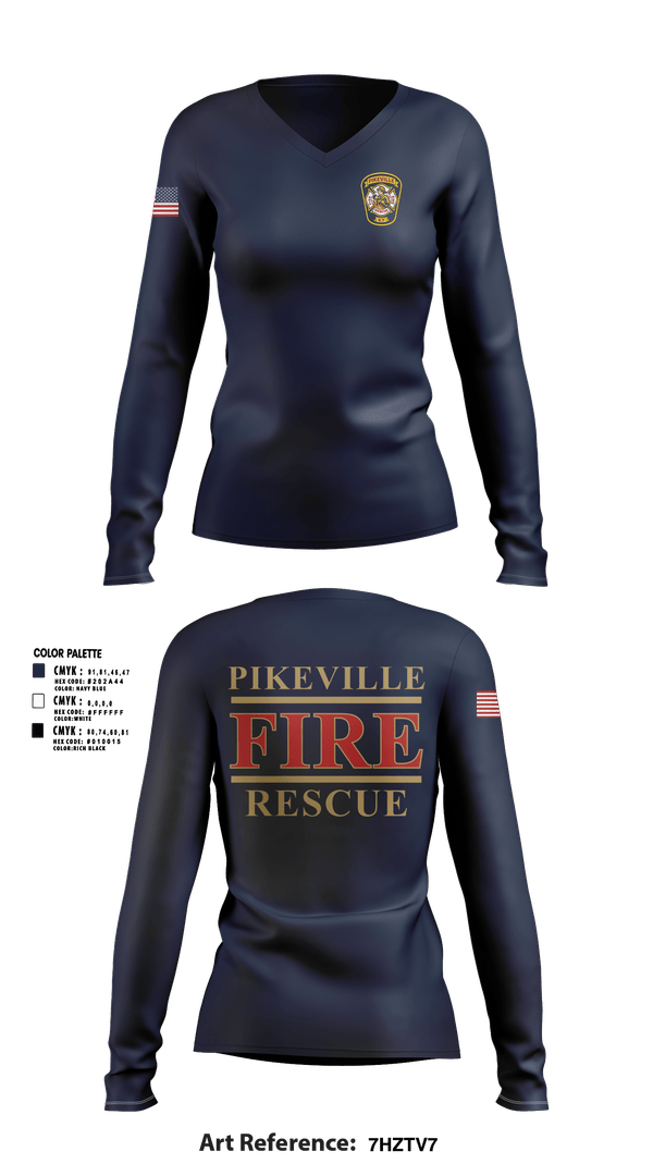 Womens Long Sleeve Vneck Shirt, PFD, Fire Department, Teamtime, Team time, sublimation, custom sports apparel, team uniforms, spirit wear, spiritwear, sports uniforms, custom shirts, team store, custom team store, fundraiser sports, apparel fundraiser