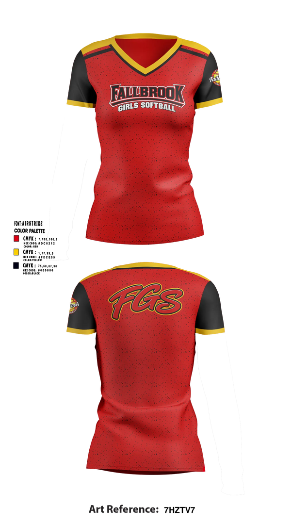 Womens Short Sleeve Vneck Shirt, Fallbrook girls softball, Softball, Teamtime, Team time, sublimation, custom sports apparel, team uniforms, spirit wear, spiritwear, sports uniforms, custom shirts, team store, custom team store, fundraiser sports, apparel fundraiser