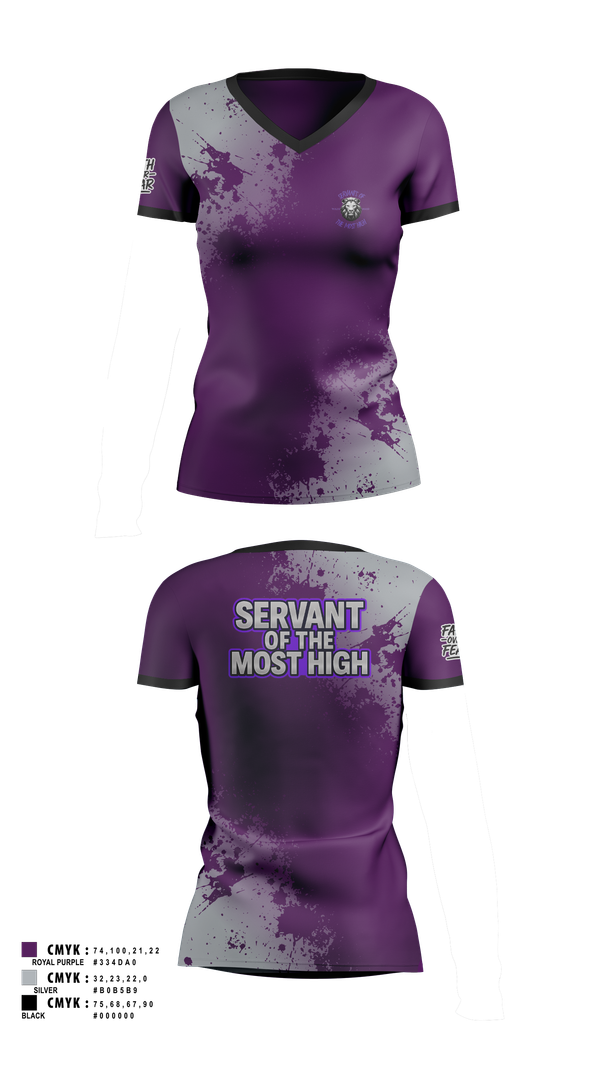 Womens Short Sleeve Vneck Shirt, Servants Of The Most High, Golf, Teamtime, Team time, sublimation, custom sports apparel, team uniforms, spirit wear, spiritwear, sports uniforms, custom shirts, team store, custom team store, fundraiser sports, apparel fundraiser