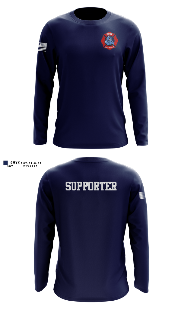 Long Sleeve Performance Shirt, Rice Fire Dept, Fire Department, Teamtime, Team time, sublimation, custom sports apparel, team uniforms, spirit wear, spiritwear, sports uniforms, custom shirts, team store, custom team store, fundraiser sports, apparel fundraiser