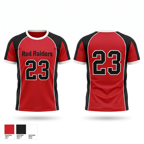 Soft Poly Tee Cotton Like Feel, Red Raiders, Softball, Teamtime, Team time, sublimation, custom sports apparel, team uniforms, spirit wear, spiritwear, sports uniforms, custom shirts, team store, custom team store, fundraiser sports, apparel fundraiser