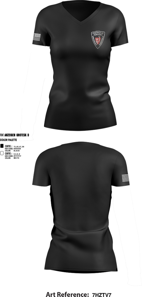 Womens Short Sleeve Vneck Shirt, University Hospitals Protective Services, , Teamtime, Team time, sublimation, custom sports apparel, team uniforms, spirit wear, spiritwear, sports uniforms, custom shirts, team store, custom team store, fundraiser sports, apparel fundraiser