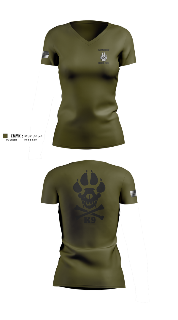 Womens Short Sleeve Vneck Shirt, Yakima Police Department K9 School, Police, Teamtime, Team time, sublimation, custom sports apparel, team uniforms, spirit wear, spiritwear, sports uniforms, custom shirts, team store, custom team store, fundraiser sports, apparel fundraiser