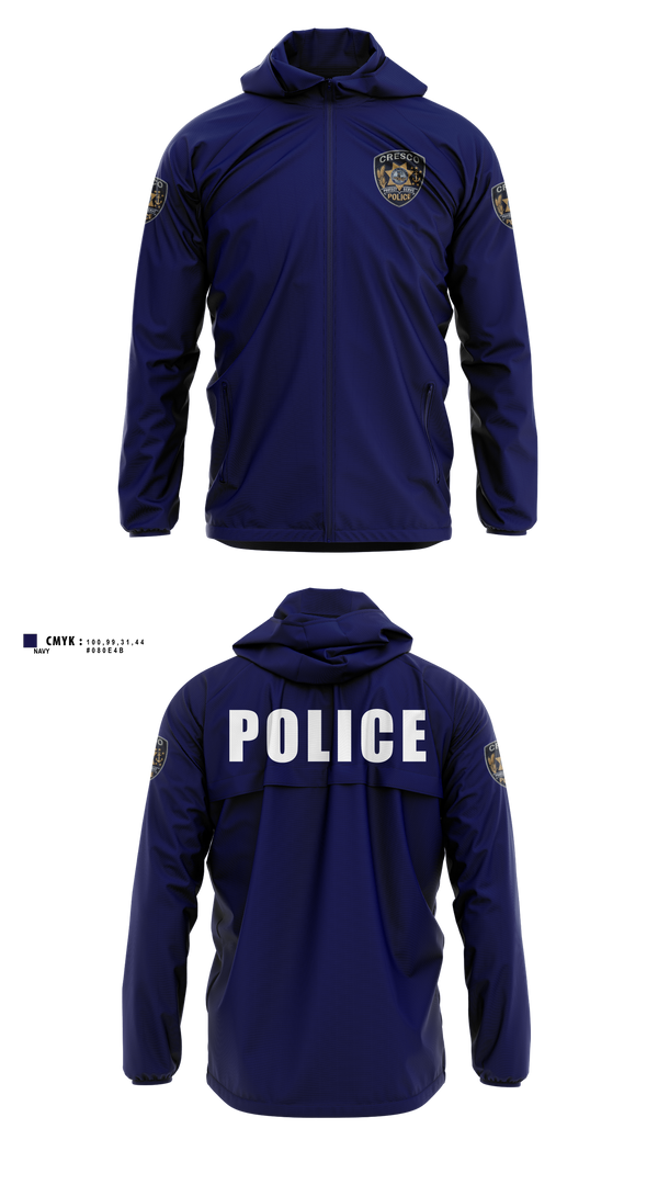 Windbreaker, Cresco Police Department, Police, Teamtime, Team time, sublimation, custom sports apparel, team uniforms, spirit wear, spiritwear, sports uniforms, custom shirts, team store, custom team store, fundraiser sports, apparel fundraiser